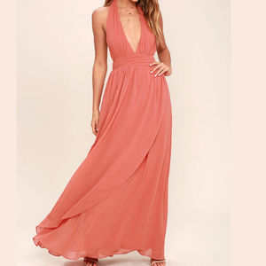 Lulus Stop and Stare Halter Maxi Dress